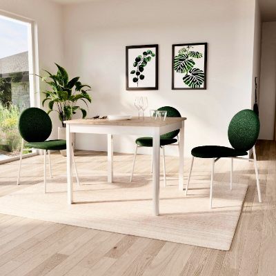 	Masa patrata fixa 92 cm satin/alb Waldo