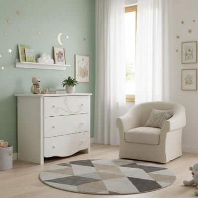 Comoda cu 3 sertare alb Sweet