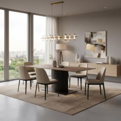 Masa fixa 200 cm blat ceramic maro ruginiu Marbella