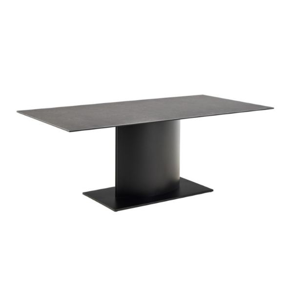 Masa fixa 200 cm blat ceramic negru Marbella