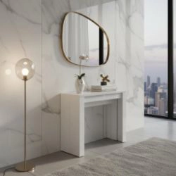 Consola/masa dining extensibila alb Helena