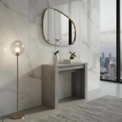 	Consola/masa dining extensibila gri-beton Helena