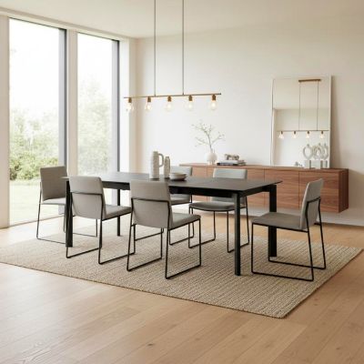 Masa extensibila 180/240 cm blat ceramic negru Palermo