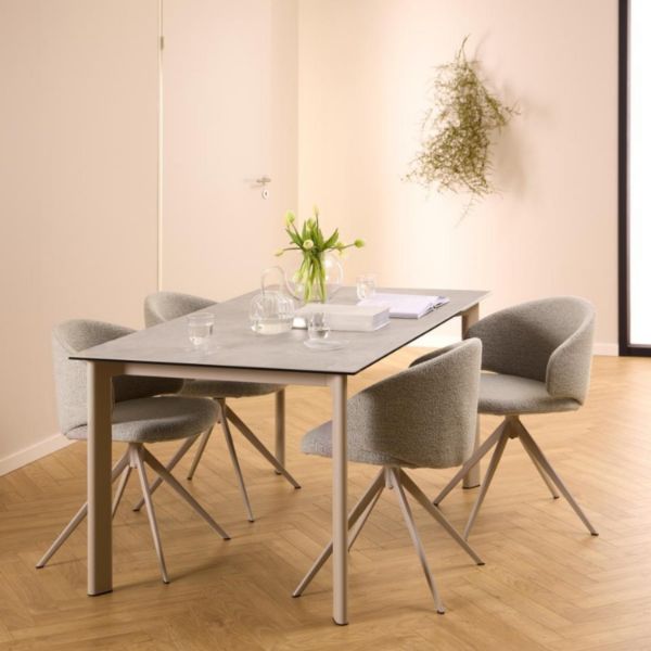 Masa fixa 160 cm blat ceramic gri Palermo