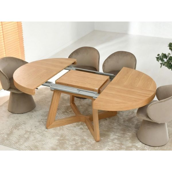 Masa rotunda extensibila 130/230 cm stejar Anton