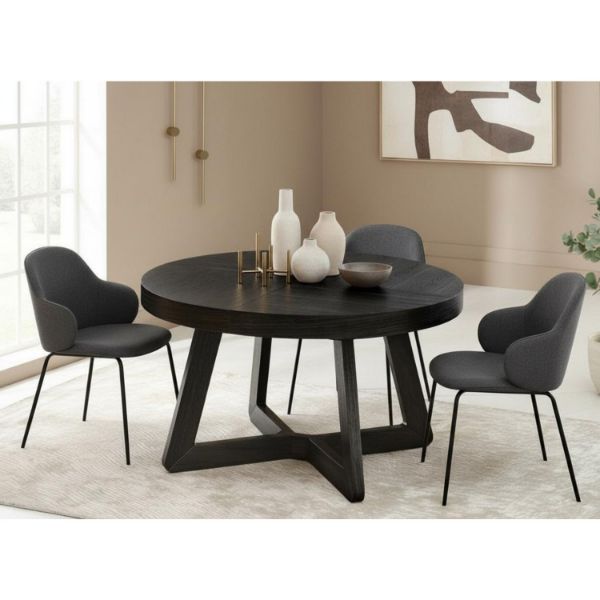 	Masa rotunda extensibila 130/230 cm negru Anton II