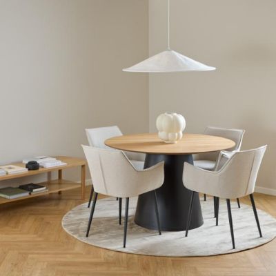 Masa dining rotunda 120 cm stejar/negru Soli