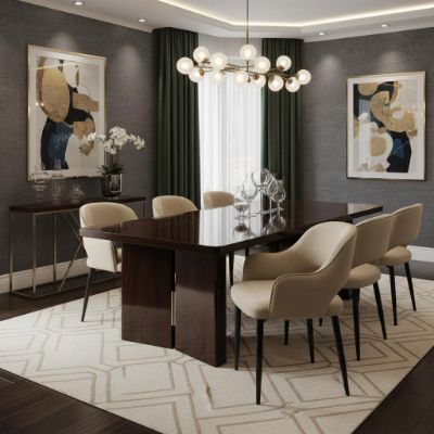 Scaun tapitat cu brate cappuccino/negru Merc