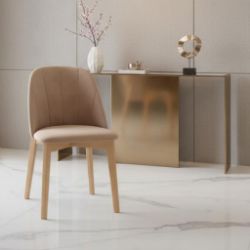 	Scaun lemn tapitat bej/natur Oliver