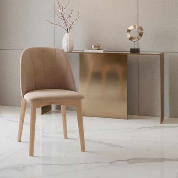 	Scaun lemn tapitat bej/natur Oliver