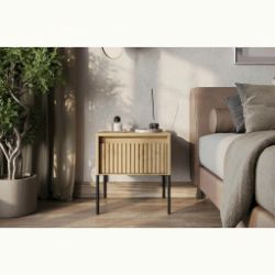 	Noptiera 1 sertar, LED, stejar, Moody