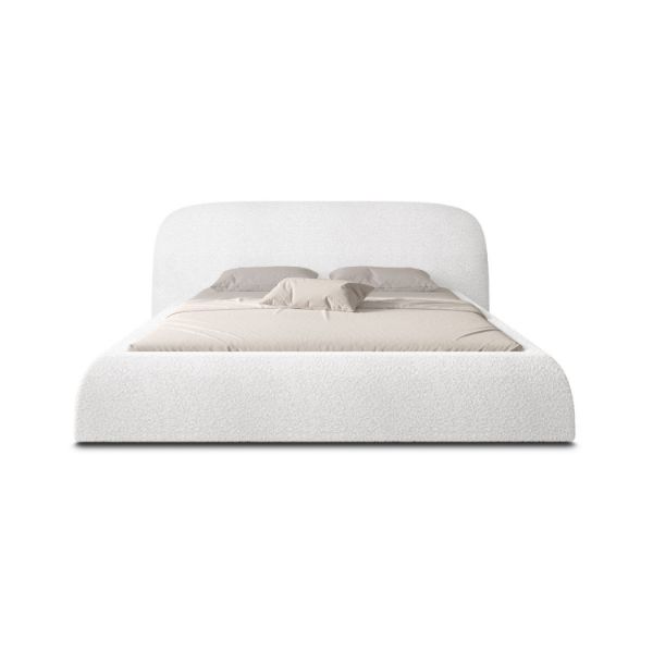  Pat tapitat somiera metalica rabatabila 140 x 200 cm gri deschis Atlanta