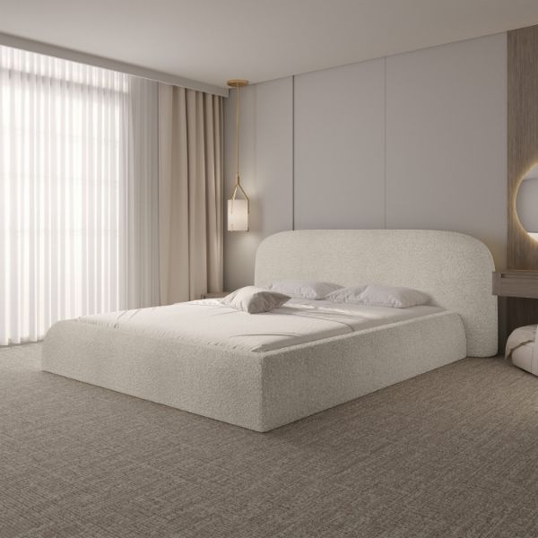 Pat tapita somiera metalica rabatabila 140 x 200 cm bej Atlanta 