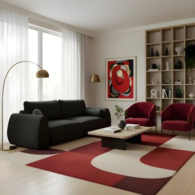 Canapea extensibila 3 locuri negru Borneo