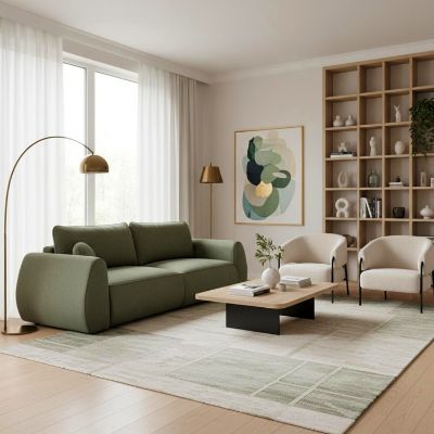 Canapea extensibila 3 locuri verde Borneo