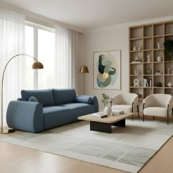 Canapea extensibila 3 locuri albastru Borneo