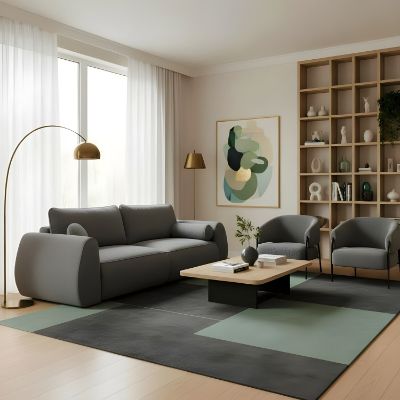 	Canapea extensibila 3 locuri gri inchis Borneo