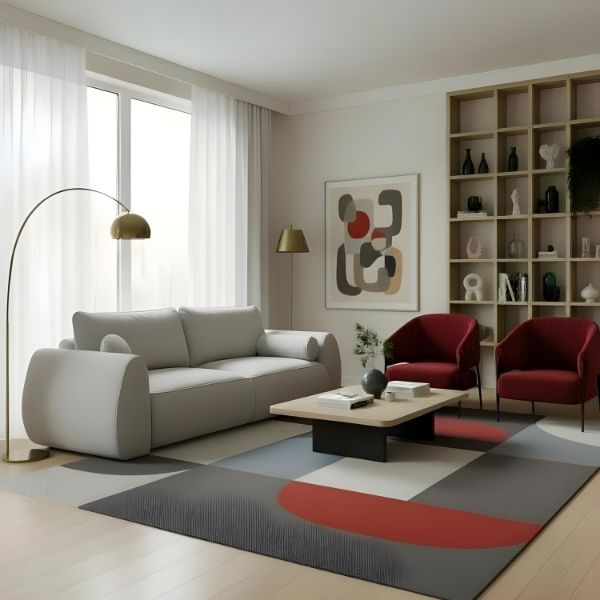 	Canapea extensibila 3 locuri gri deschis Borneo