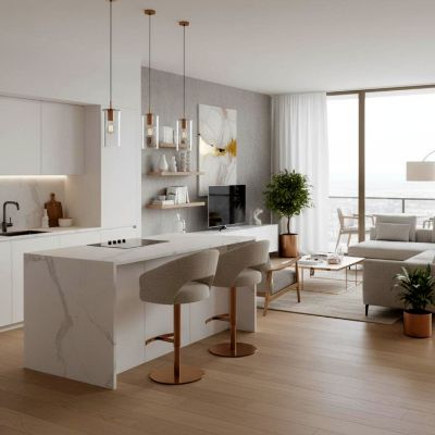 Scaun bar rotativ cu piston gri deschis/auriu rose Ines