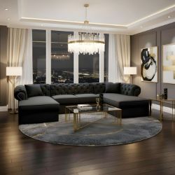 Imagine Coltar extensibil forma U negru Versace