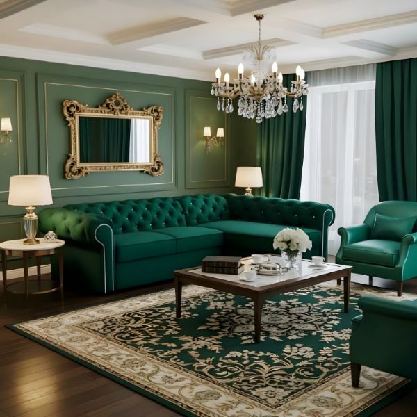 Coltar extensibil dreapta verde inchis Versace