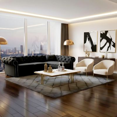 Coltar extensibil dreapta negru Versace