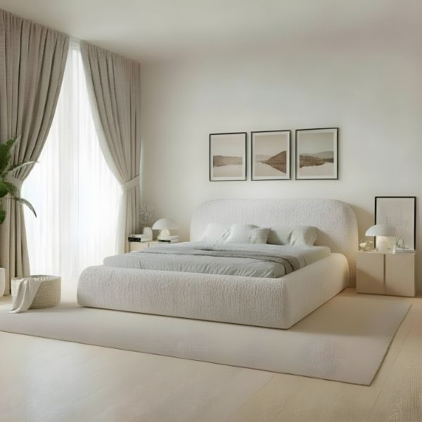 	Pat tapitat somiera metalica rabatibila 180 x 200 cm gri deschis Atlanta