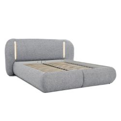 	Pat tapitat cu iluminare 160 x 200 cm gri deschis Coco