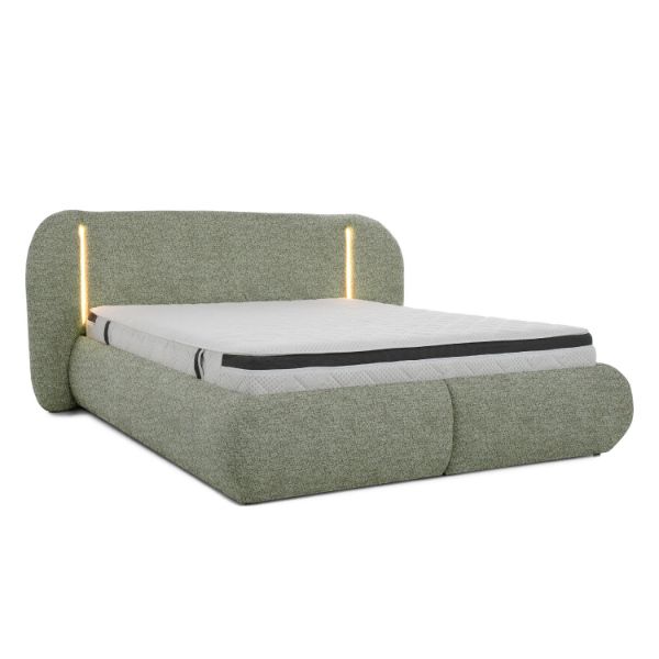 	Pat tapitat cu iluminare 160 x 200 cm verde menta Coco