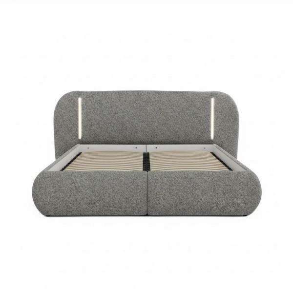 	Pat tapitat iluminare 140 x 200 cm gri inchis Coco