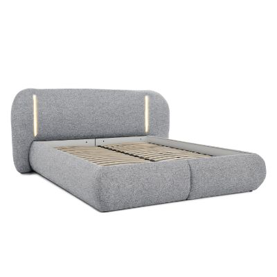 	Pat tapitat cu iluminare 140 x 200 cm gri deschis Coco