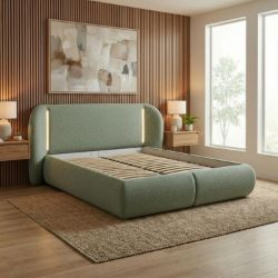 	Pat tapitat cu iluminare 140 x 200 cm verde menta Coco