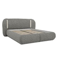 	Pat tapitat iluminare 180 x 200 cm gri inchis Coco