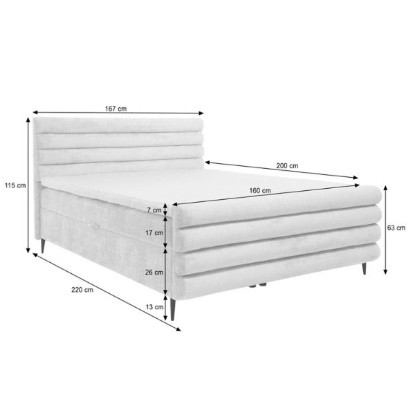 Pat boxspring 160 x 200 cm bej Noel