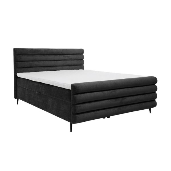 Pat boxspring 160 x 200 cm negru Noel