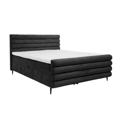 Pat boxspring 140 x 200 cm negru Noel