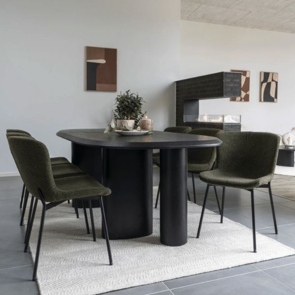 Masa dining fixa 220 cm negru Trudel