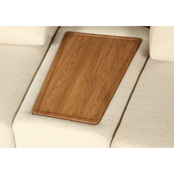 Canapea extensibila 3 locuri, cu masa, crem, Morgan