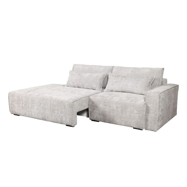 Canapea extensibila 3 locuri gri deschis Long