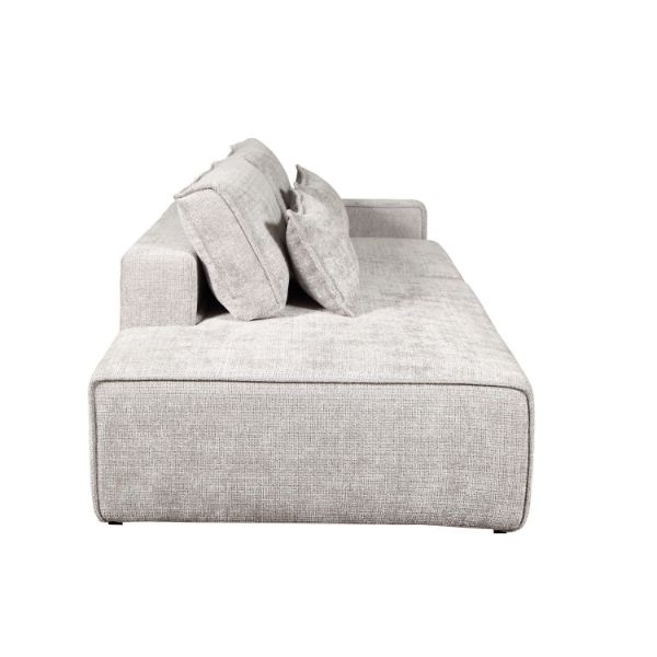 Canapea extensibila 3 locuri gri deschis Long