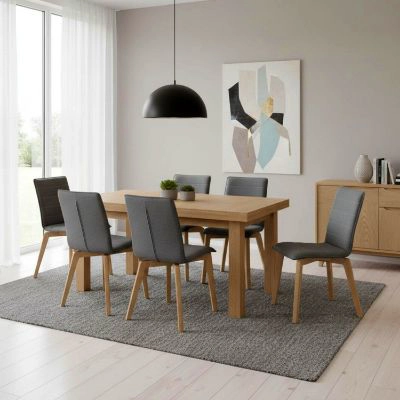 Masa dining extensibila 200/450 cm stejar natur Anna