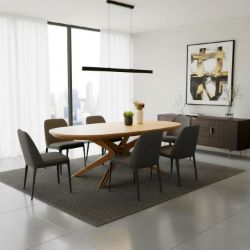 Masa ovala extensibila 200/300 cm stejar Chiara