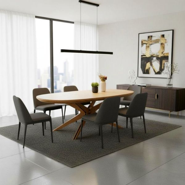 Masa ovala extensibila 200/300 cm stejar Chiara