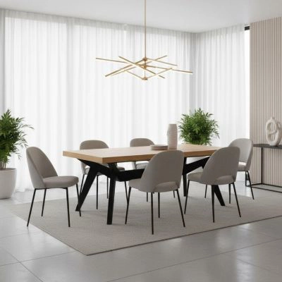 	Masa extensibila 160/260 cm stejar/negru Borneo