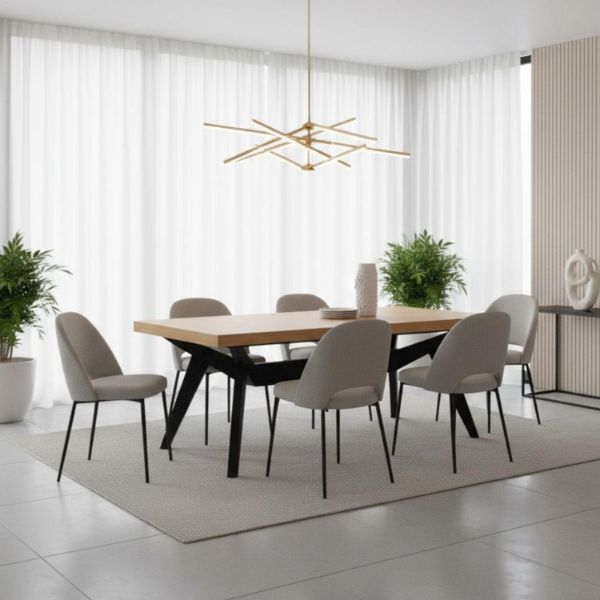 	Masa extensibila 160/260 cm stejar/negru Borneo