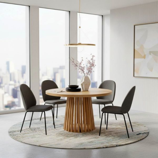 	Masa rotunda extensibila 110/210 cm stejar Caroline