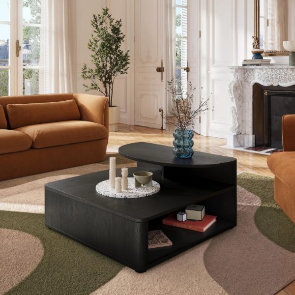 Masuta cafea lemn, negru, Amore