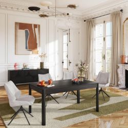 Masa extensibila 160/220 cm lemn, negru, Amore