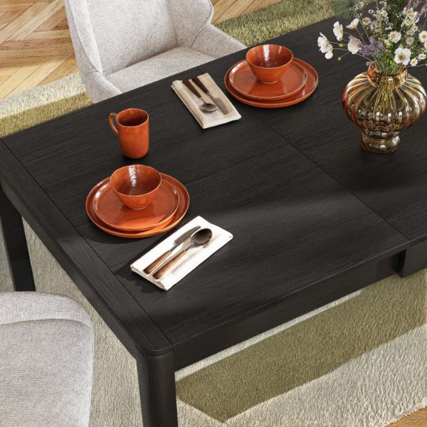 Masa extensibila 160/220 cm lemn, negru, Milord