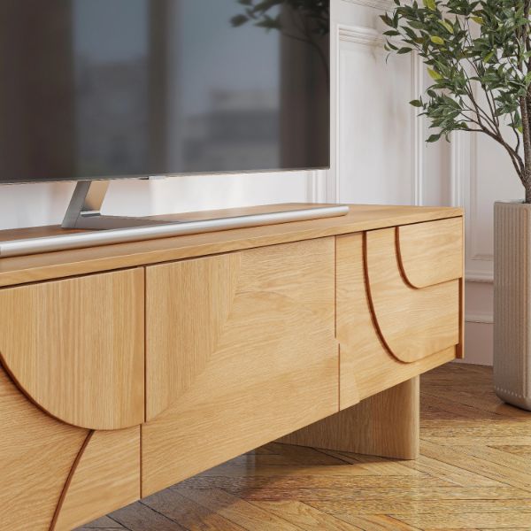 Comoda TV cu 3 sertare stejar natur Amore